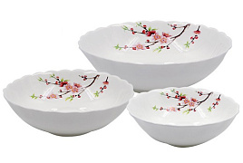 Набор салатников керамика 3пр 3PCS HKW A9-61122 Сакура