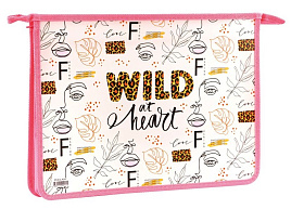 Папка для тетрадей А4 ArtSpace ПТ-83-2_42217 "Wild at heart", 2 отделения пластик, на молнии