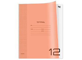 Тетрадь 12л. клетка  Т5ск12_пл 08895 "UniTone. Neon", пластиковая обложка, неон оранжевый