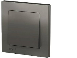 Выключатель 1 кл. AtlasDesign 10АХ  в сборке сталь ATN000912