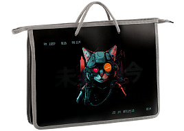 Папка для тетрадей ArtSpace ПТ-15_60167 с ручками А4 "Warrior", пластик, на молнии, 40мм