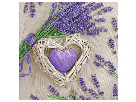 Салфетки 33*33 3-сл 20шт Home Collection Classic Лаванда и сердце