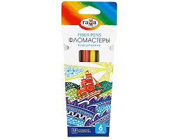 Фломастеры 6цв. Гамма 130822_06 "Классические", смываемые, картон. упак., европодвес