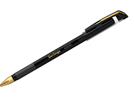 Ручка Berlingo 07501 "xGold" черная, 0,7мм, игольчатый стержень, грип