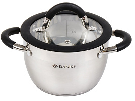 Кастрюля нержавейка 1,9л GS-01435-16CA Daniks Орландо индукция 8196