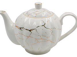 Чайник заварочный керамика 950мл 176-110 Золотой мрамор в/уп