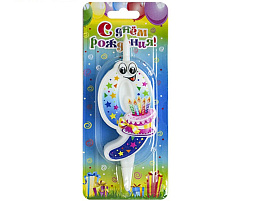 Свеча-цифра "9" С глазками В5839