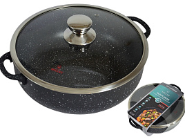 Жаровня 28см с/кр Millet ML-Ж828кр антиприг, гранит 6л