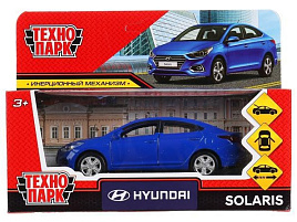 Машина металлическая SOLARIS2-12-BU HYUNDAI SOLARIS, 12 см, двери, багажн, инерц, синий, кор.