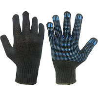 Перчатки х/б ПВХ 7-х нитк двойная резинка черн.