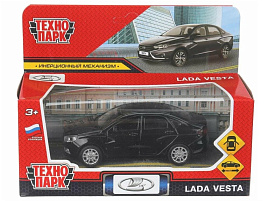 Машина металлическая VESTA-12-BK-WOD LADA vesta 11,5 см, двери, черный, кор.