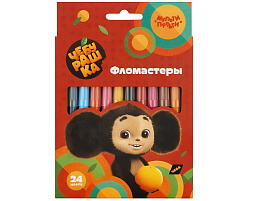 Фломастеры 24цв. "Чебурашка" ФЛЧБ_53016 смываемые, картон, европодвес блистер