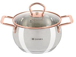 Кастрюля нержавейка 1,8л GS-01332G-16/8059 Daniks Карлин индукция