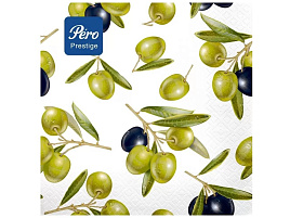 Салфетки 33*33 3-сл Pero Prestige 20шт.Олива