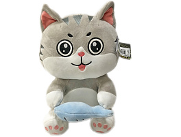 Мягкая игрушка Мишка/Кот с рыбой 35см №135 ЗТ0452