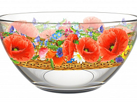 Набор салатников стекло 2пр (16см 425/1-Д-19см 326/1-Д) Маковое поле