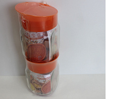 Набор банок для сыпучих стекло 2пр 876-00002/9518 мандарин