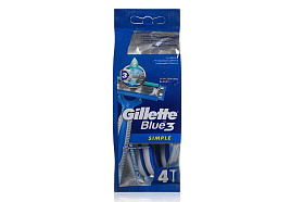 Станок для бритья Gillette BLUE3 4шт.Simple М