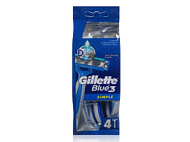 Станок для бритья Gillette BLUE3 4шт.Simple М