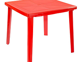 Стол пластик квадрат (800*800*710мм) 2833 красный