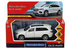 Машина металлическая GLS-12-WH MERCEDES-BENZ gls class amg 12см, дв,баг,ин,белый, кор.
