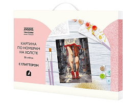 Набор для раскрашивания по номерам ТРИ СОВЫ КХг3040_57056 с глиттером "Ритм города", 30*40, с акриловыми красками и кистями