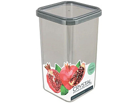 Банка для сыпучих пластик 1,6л Crystal 02811