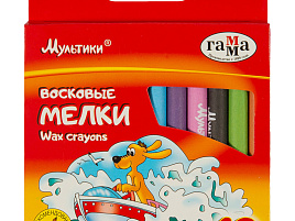 Восковые мелки 12цв. 2131018_01_29 "Мультики", круглые, картон. уп., европодвес