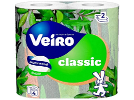 Туалетная бумага Вейро 4шт.2-х слойная 17,5м Классик Белая (Сыктывкар)