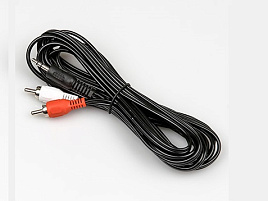 Кабель DIALOG CA-0730 black - аудиокабель  2xRCA (M) - 3.5 мм (M) , длина 3.0 м, чёрный, в пакете