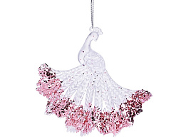 Подвеска пластик Золотой павлин 14см S2571