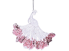 Подвеска пластик Золотой павлин 14см S2571