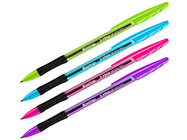 Ручка гел. Berlingo CGp_05026 "Tribase Gel grip neon" черная, 0,5мм, грип