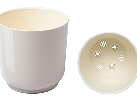 Кашпо цветочное 4,4л Дельта 064348/1818 Ваниль с вкладкой