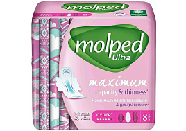 Прокладки Molped Ультра супер с крылышками 8шт