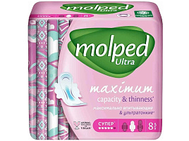 Прокладки Molped Ультра супер с крылышками 8шт