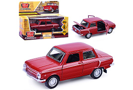 Машина металлическая ZAZ968A-12-PK заз-968а ретро-модель 12 см, дв, баг, инер, малиновый, кор.