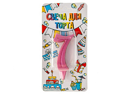 Свеча-цифра "7" Грация розовая Ч46428