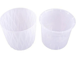 Кашпо цветочное 2,3л Desert 86401/4014 прозрачное с дренажной вставкой