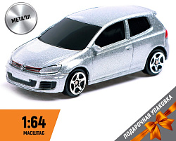 Машина металлическая 7153014 1:64 VOLKSWAGEN GOLF GTI серебро