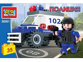 Конструктор Брик 30051-AA Полицейский на машине 35дет