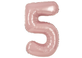 Шар надувной Цифра 5 пыльная роза 102см дб24275