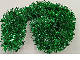 Мишура №9/H25 Зеленая широкая