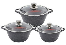 Набор кастрюль литой алюминий 3пр (2+3+4л) Гранит нКас01аг/1974