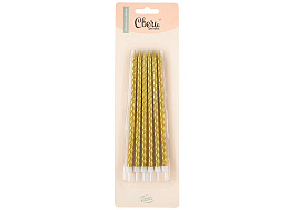 Свечи для торта 802947 Спирали золото 6шт