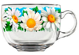 Кружка стекло 450мл 2027-Д Ромашковое поле