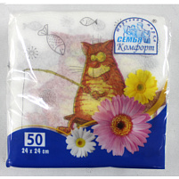 Салфетки 50л.Семья и комфорт Коты