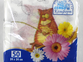 Салфетки 50л.Семья и комфорт Коты