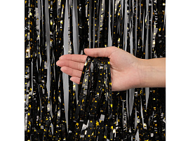 Фотозона Занавес Дождик 6014402 черный металлик