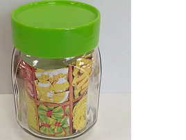 Банка для сыпучих стекло 650мл с вкладышем 823-30000/4919